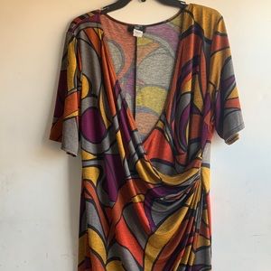 JBS woman’s dress multi colored , size 2x ,cinched waist